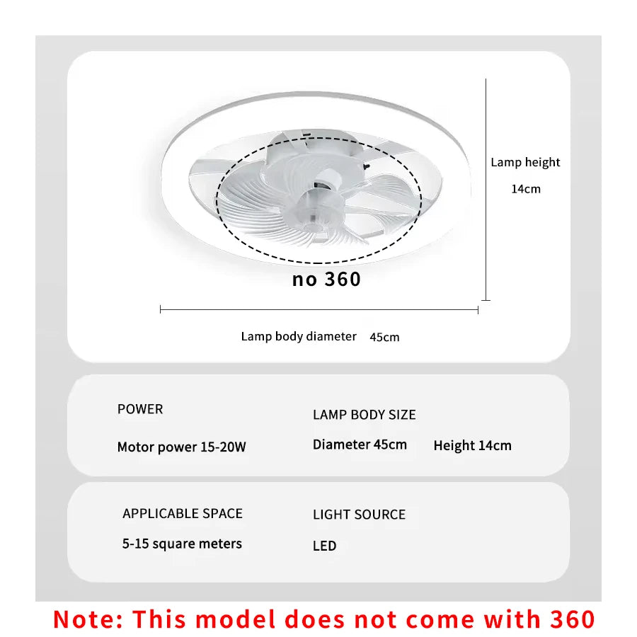 360 Degree Enclosed Circular Fan Light