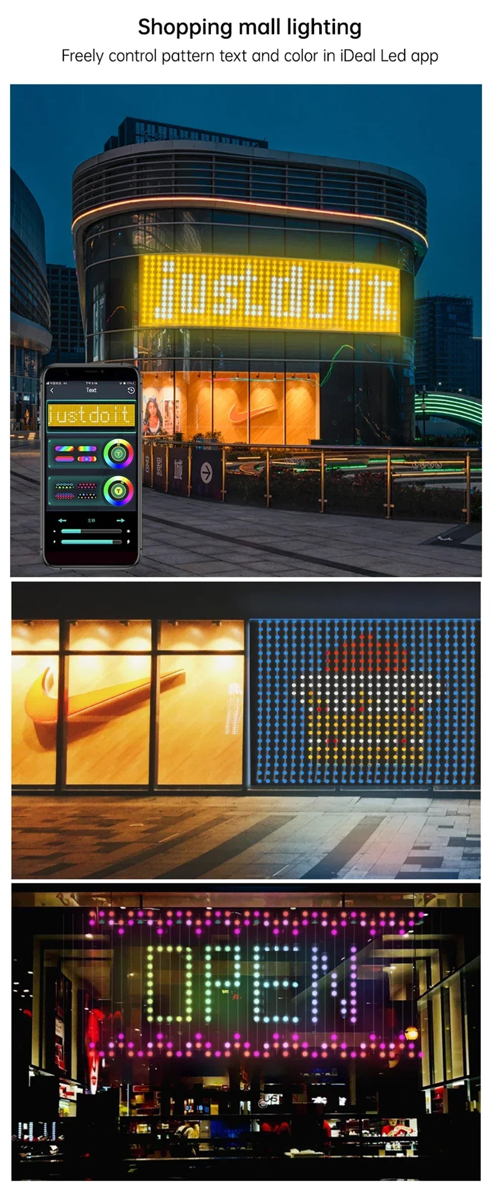 Smart LED Curtain Light APP Control RGB Dimmable DIY Pattern Music