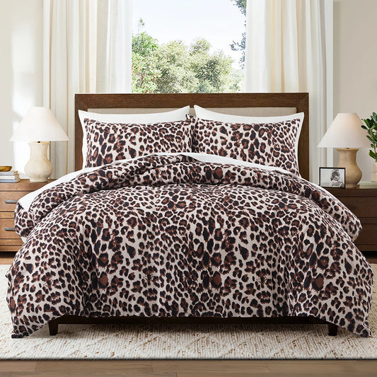 Leopard Print Duvet Cover African Safari Animal Cheetah Quilt Cover Reversible