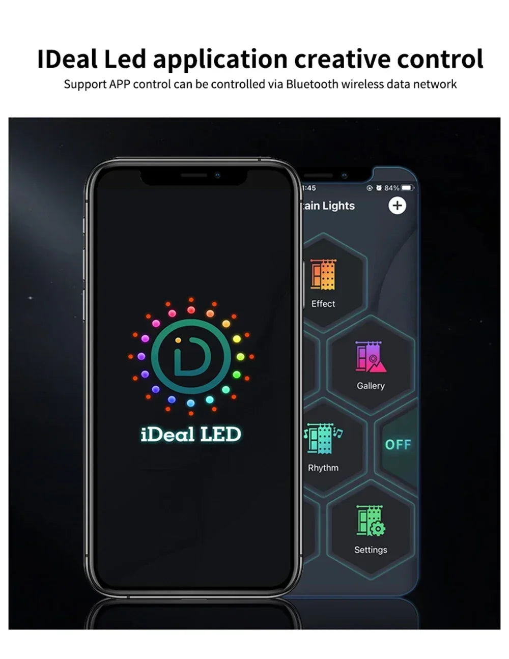 Smart LED Curtain Light APP Control RGB Dimmable DIY Pattern Music