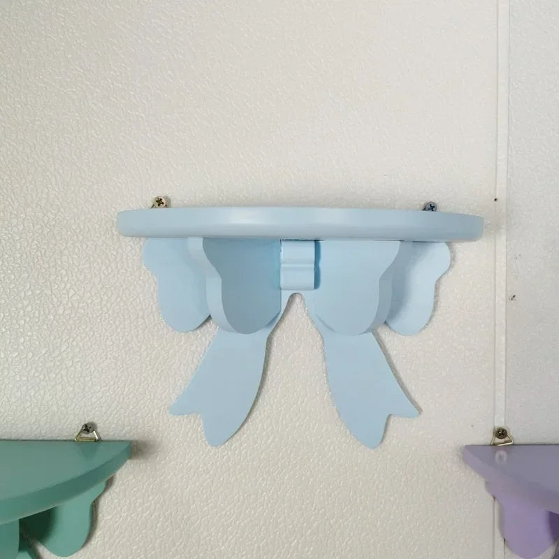 Wooden Decorative Shelves Girls' Room Organizer Holder Pink Wall Shelf