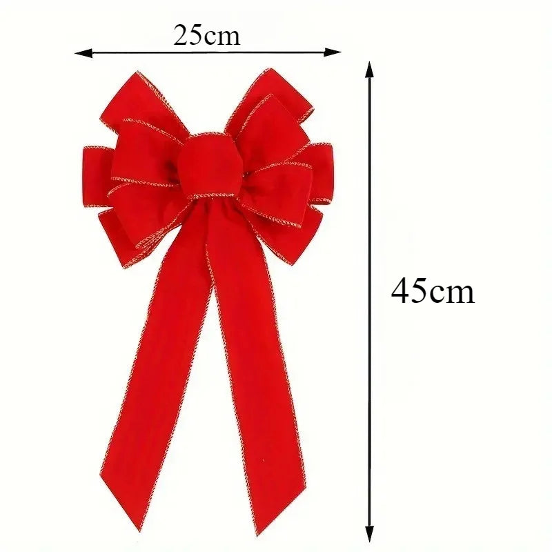 Red Christmas Bows Outdoor Decorations Large Christmas Tree Top Bow
