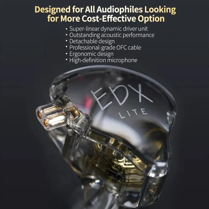 KZ EDX Lite HIFI Bass Earphones Stereo Music Earbuds In Ear