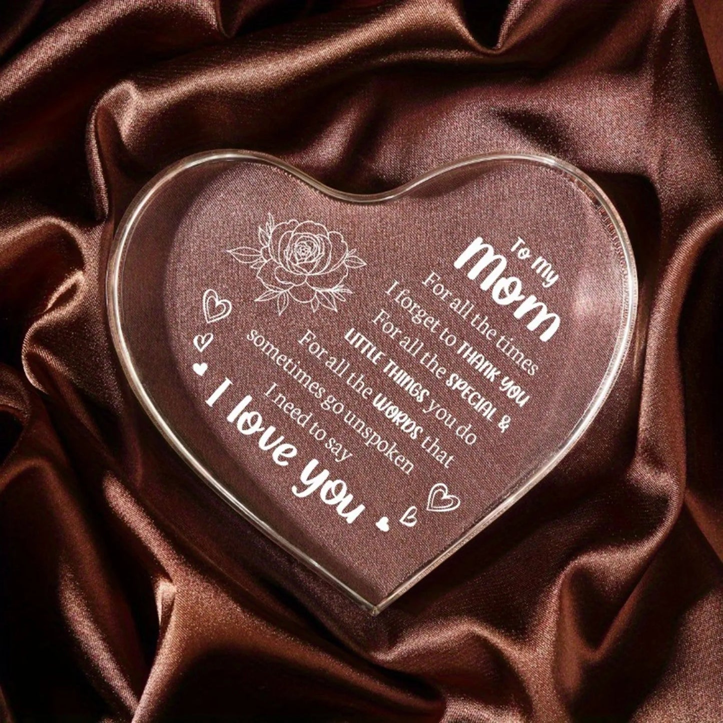 1PCS Mother's Day Gift Sign Heart Shaped Plaque Personalized Gift