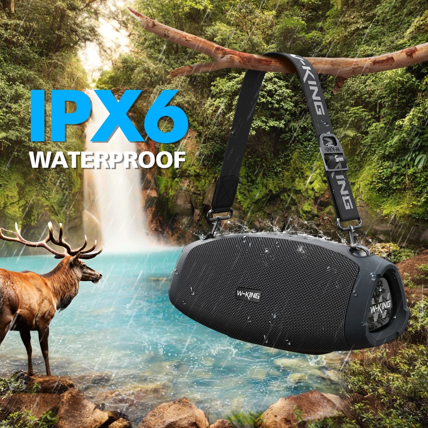 (120W PEAK)70W Portable Loud Bluetooth Speakers with Wireless Microphone,