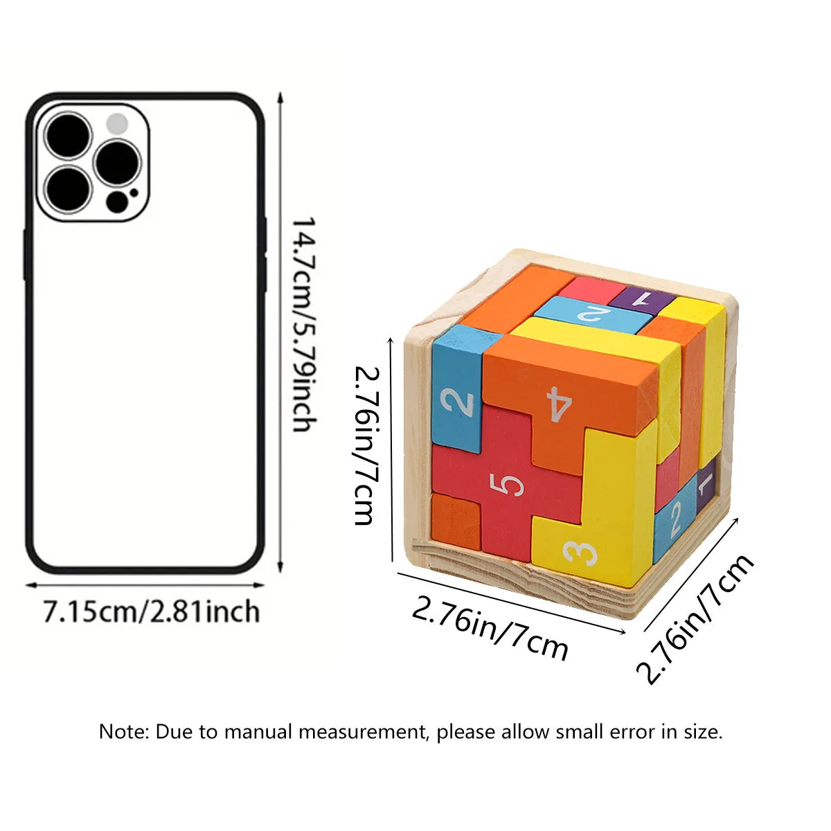 Colorful Wooden Blocks Puzzles,Classic Luban Lock Cube 3D Puzzle Toys.