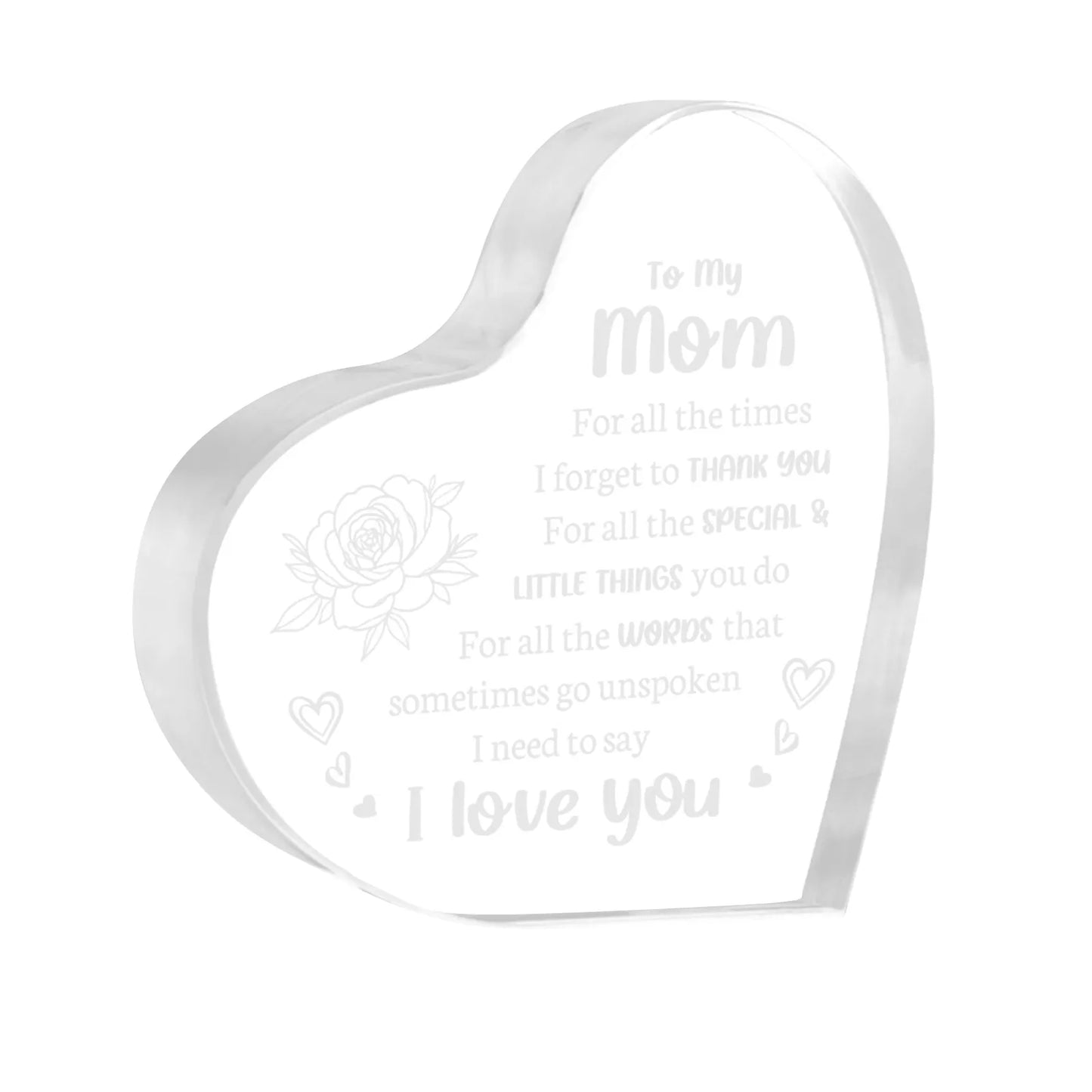 1PCS Mother's Day Gift Sign Heart Shaped Plaque Personalized Gift