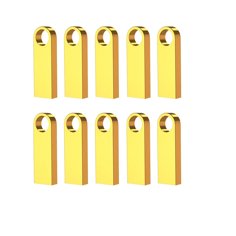 10Pcs/lot Metal USB Flash Drive 4GB 8GB Pen Drive 16GB 32GB cle USB Stick