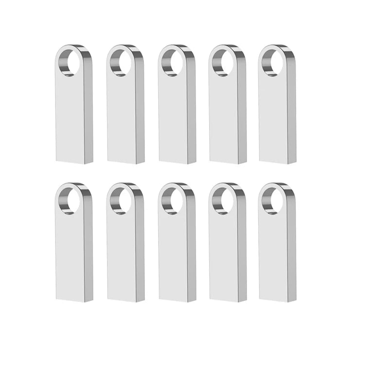 10Pcs/lot Metal USB Flash Drive 4GB 8GB Pen Drive 16GB 32GB cle USB Stick