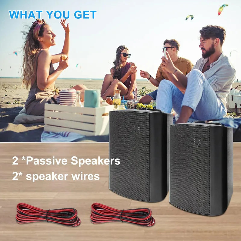 6.5'' 400W Indoor Outdoor Speakers Wired Waterproof Passive With Powerful Bass