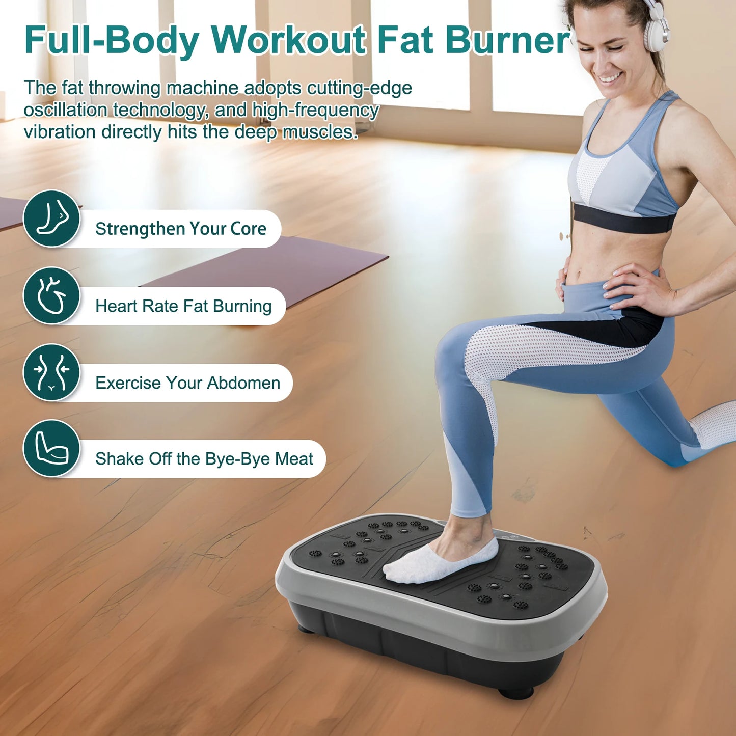 Vibration Plate Exercise Machine with Portable Fitness Equipment