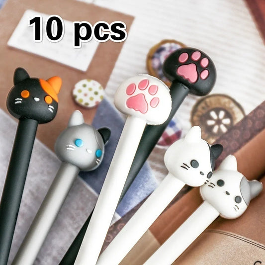 10pcs/batch Kawaii Cat Gel Signature Pen Cute Claw