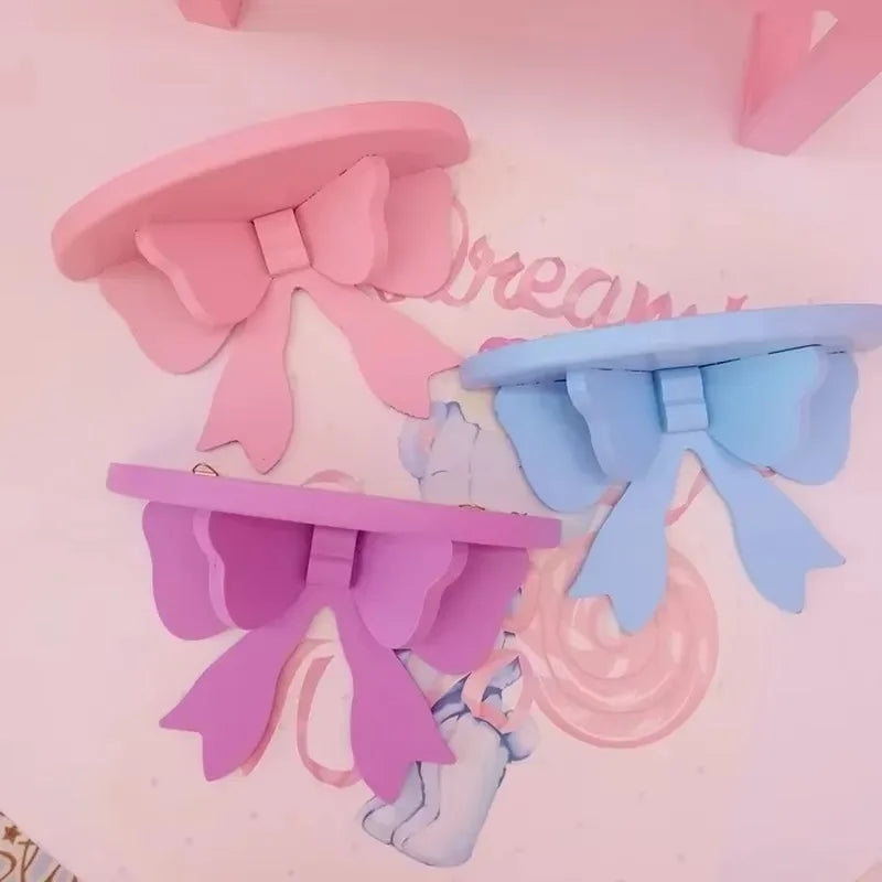 Wooden Decorative Shelves Girls' Room Organizer Holder Pink Wall Shelf