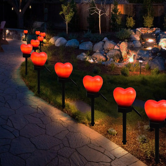 Solar Lights Outdoor Auto On/Off Heart-shaped LED Solar