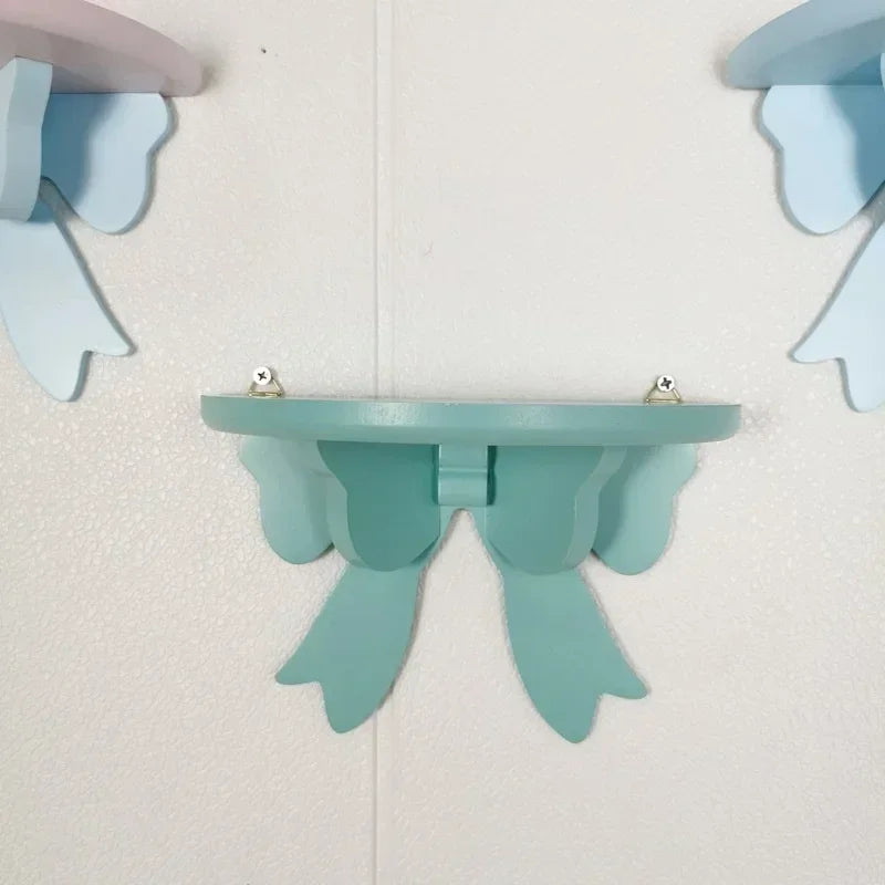 Wooden Decorative Shelves Girls' Room Organizer Holder Pink Wall Shelf