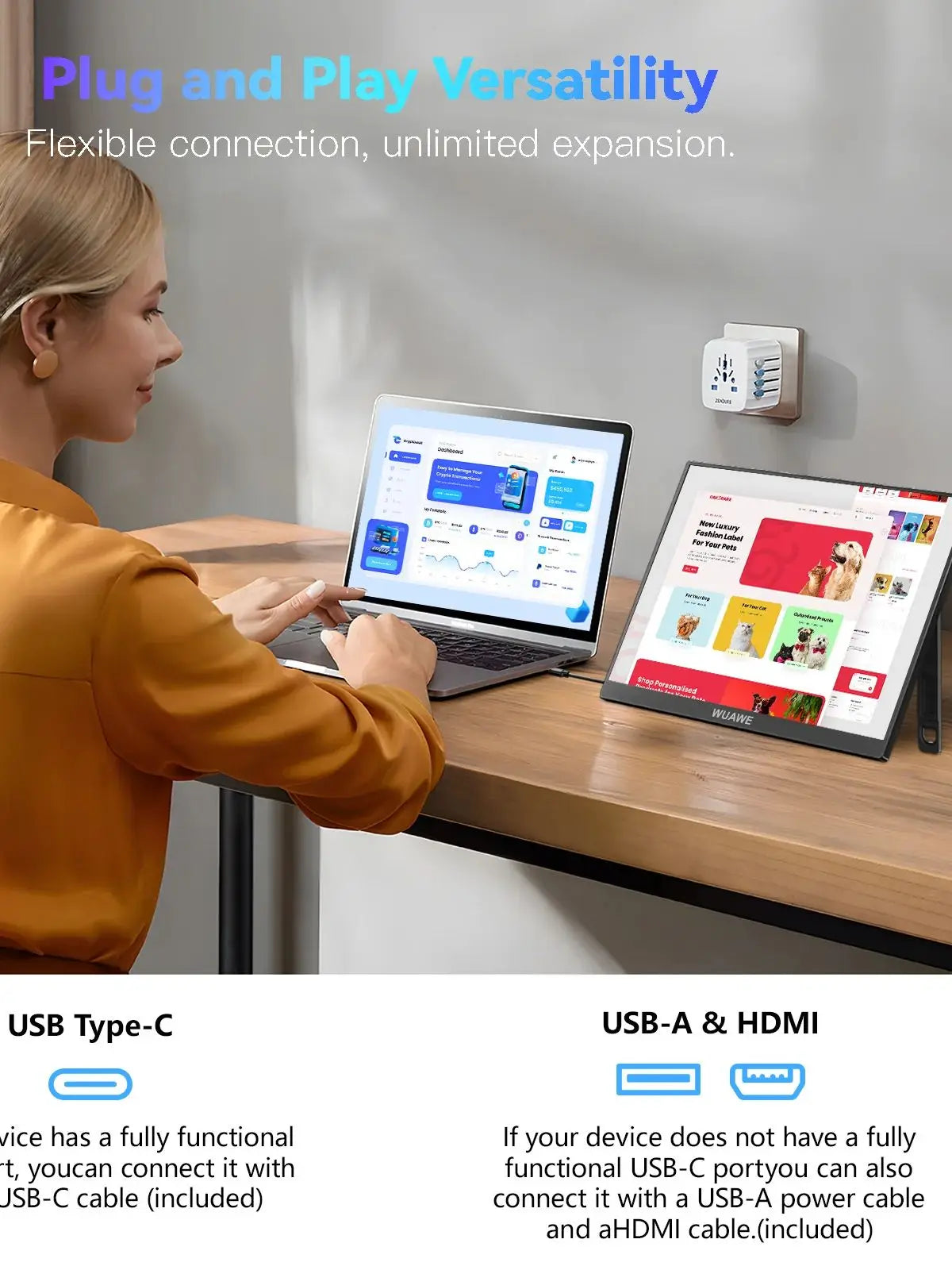 Christmas Gifts 16" 1200P 120Hz Portable Monitor, 1
