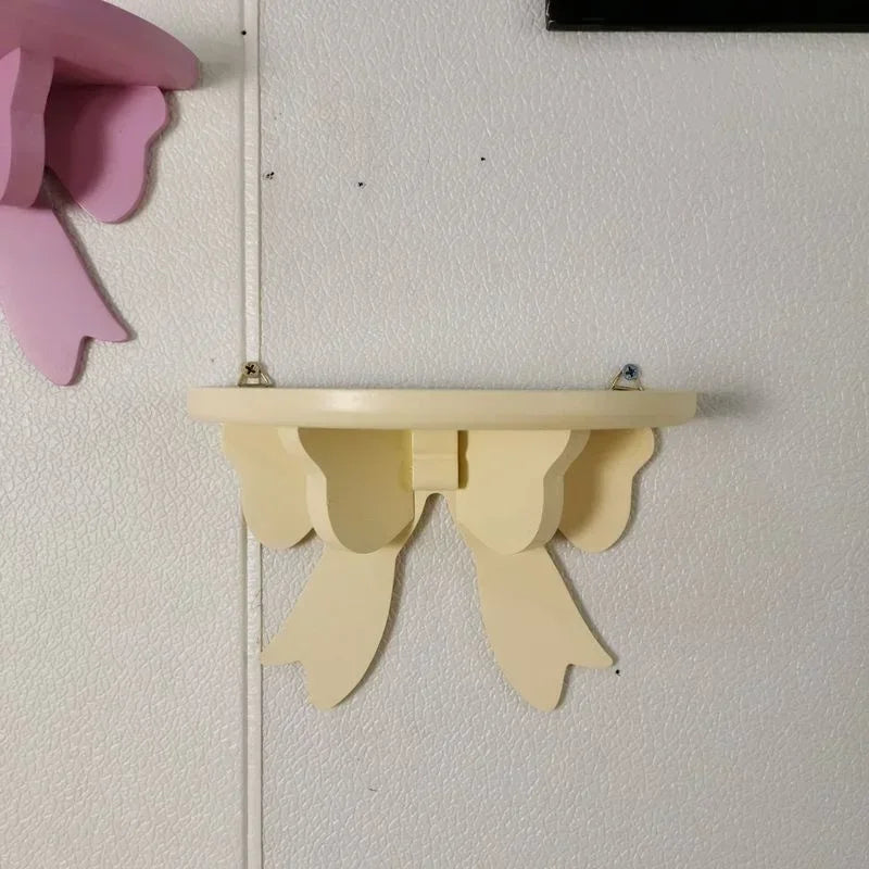 Wooden Decorative Shelves Girls' Room Organizer Holder Pink Wall Shelf