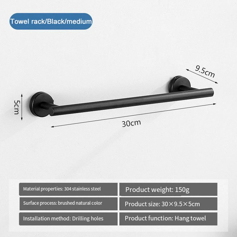 304 Stainless Steel Heavy Duty Towel Rack,Bath Towel Rod,Towel Ring,