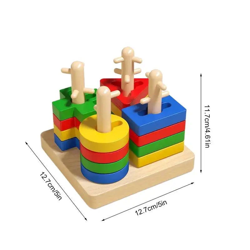 Shape Sorter Toy Shape Color Recognition Blocks Matching Game