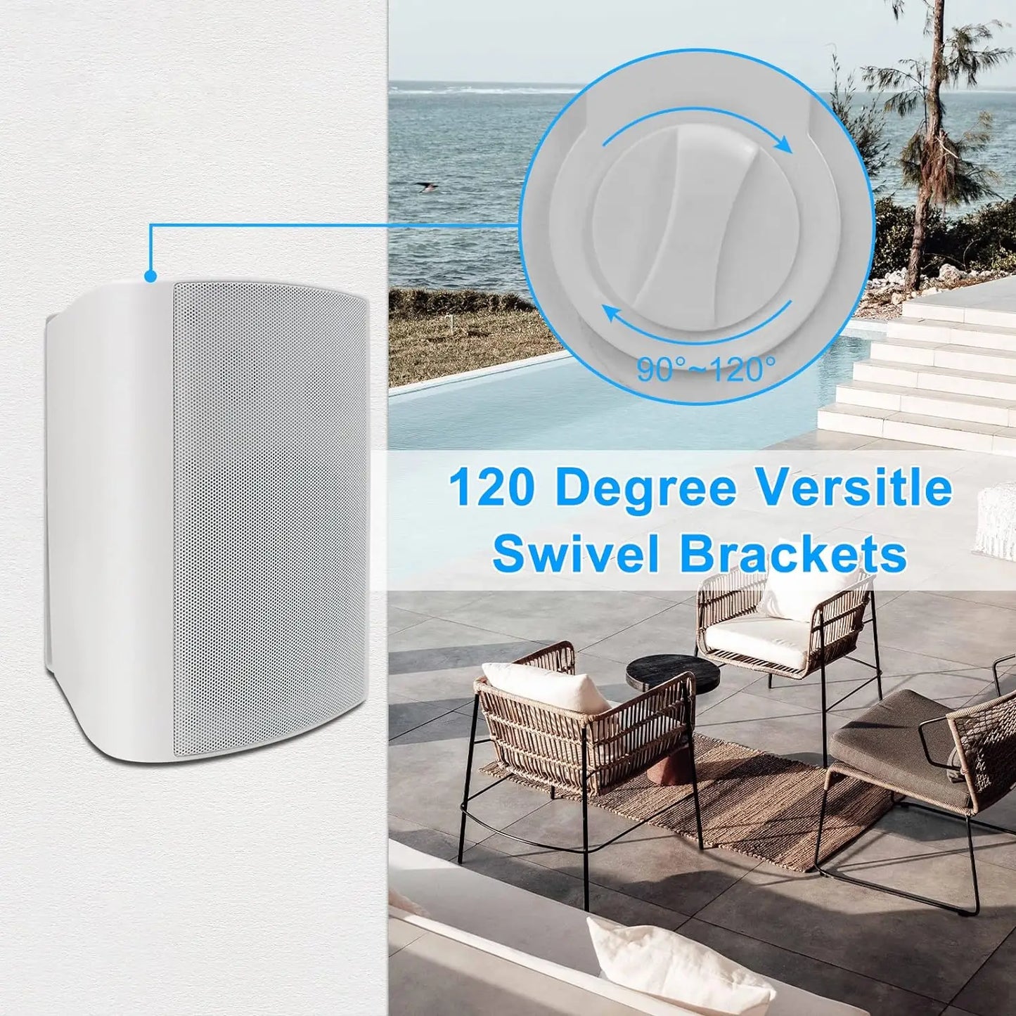 6.5'' 400W Indoor Outdoor Speakers Wired Waterproof Passive With Powerful Bass