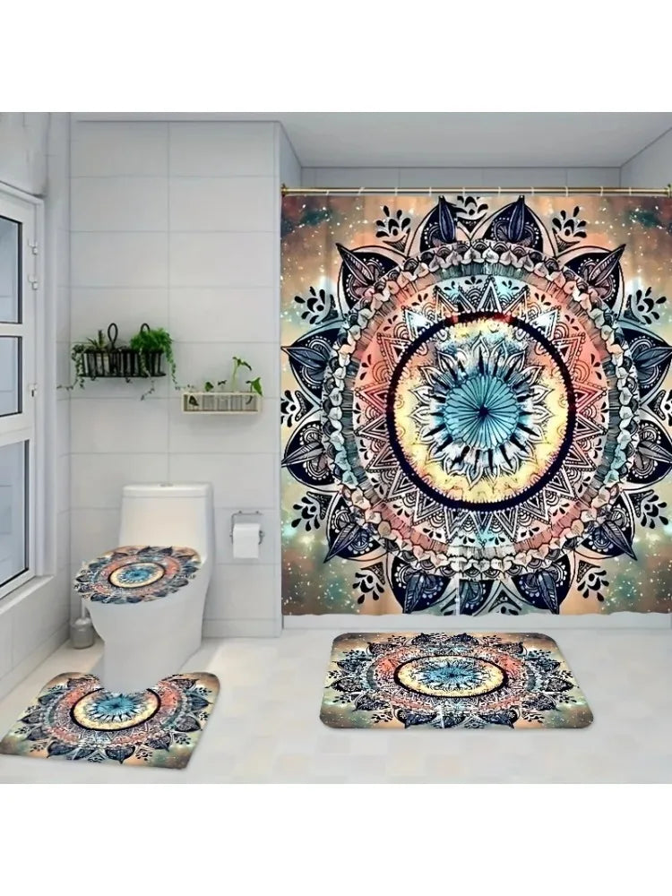 4pcs Starry Sky Mandala Printed Shower