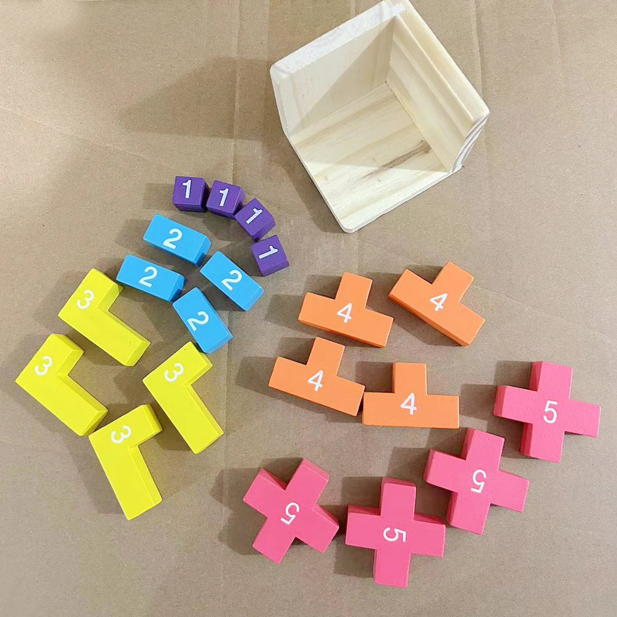 Colorful Wooden Blocks Puzzles,Classic Luban Lock Cube 3D Puzzle Toys.