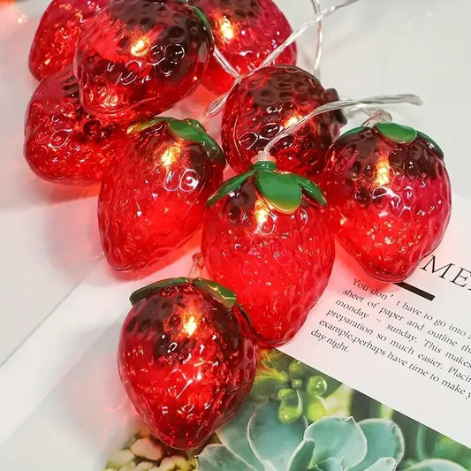10/20/30/40 LED Strawberry Fairy Lights Battery Operated Fruit String Lights
