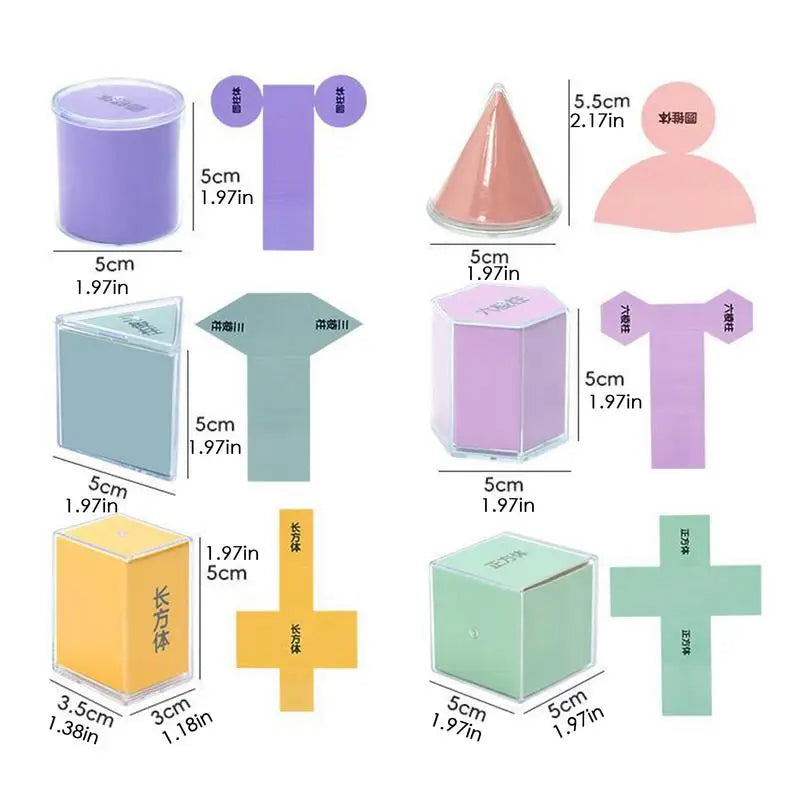 9 Pieces Transparent Geometric Shapes Blocks