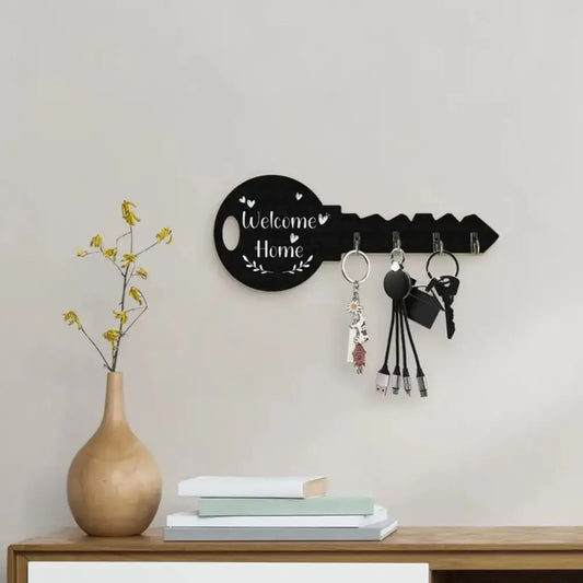 1 Piece Bohemian Style Country Wooden Key Stand with Shelf and Hook -