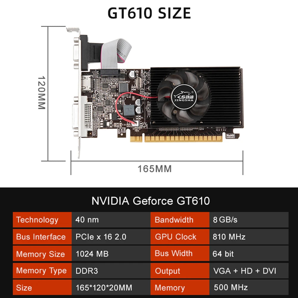 GT610/GT730 1/2/4GB Gaming Video Card Computer Graphics Card