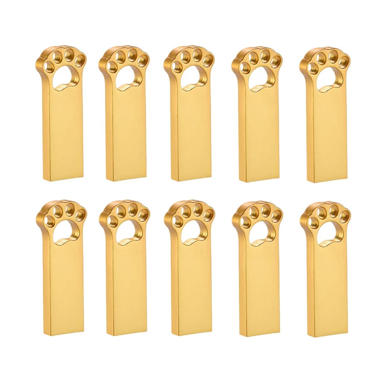 10Pcs/lot Metal USB Flash Drive 4GB 8GB Pen Drive 16GB 32GB cle USB Stick