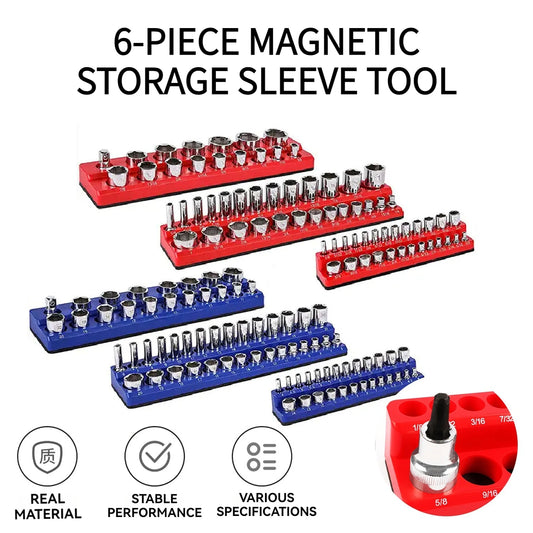 Magnetic Socket Organizer, 6-Piece Tool Organizer