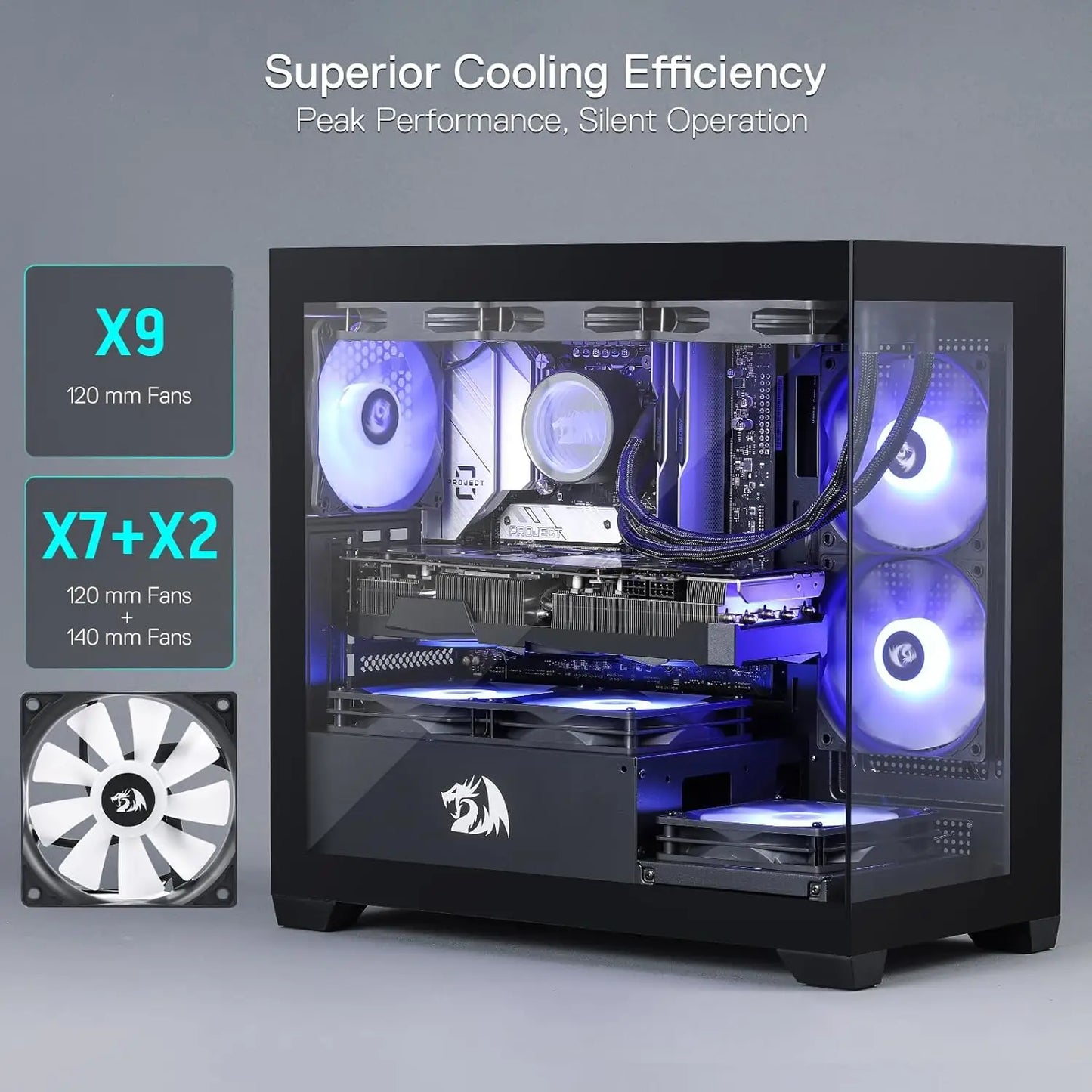 Redragon GC218M Gaming Back-Mounted PC Case,