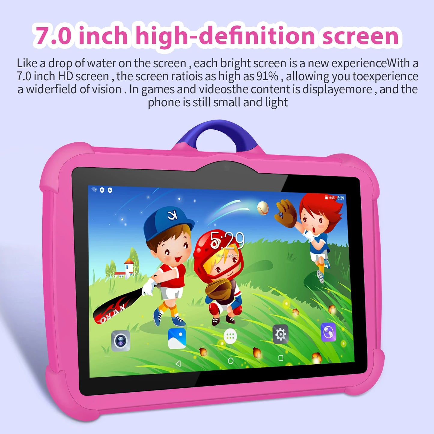 New Cartoon Pattern Kids Tablet 7 Inch Quad Core
