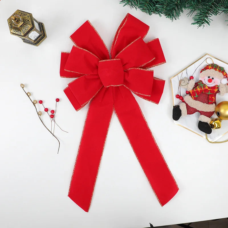 Red Christmas Bows Outdoor Decorations Large Christmas Tree Top Bow
