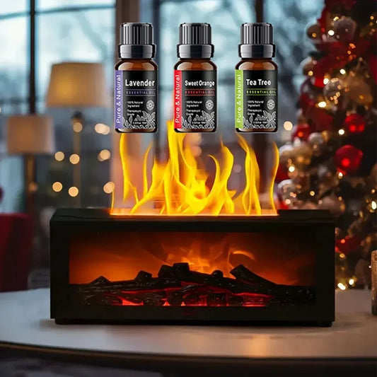 300ml Essential Oil Diffuser with Colorful Flame, Aromatherapy Machine,