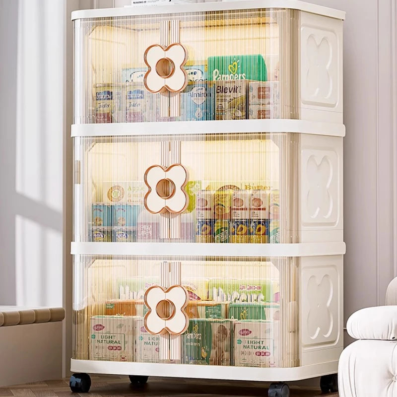 Bathroom Aesthetic Wardrobe Modern Handles Plastic Organizer