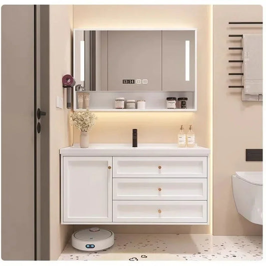 French Bathroom Cabinet With Ceramic Sink Combination Integrated Washbasin