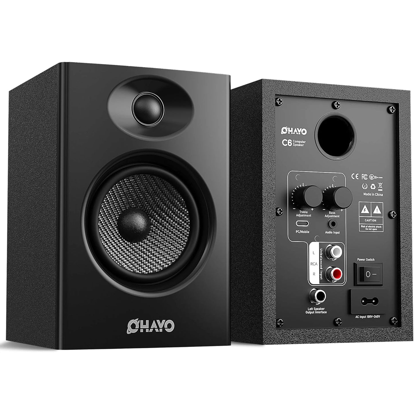 60W Computer Speakers for Gaming and Music, Active Bluetooth 5.3, Stereo 2.0 Speakers