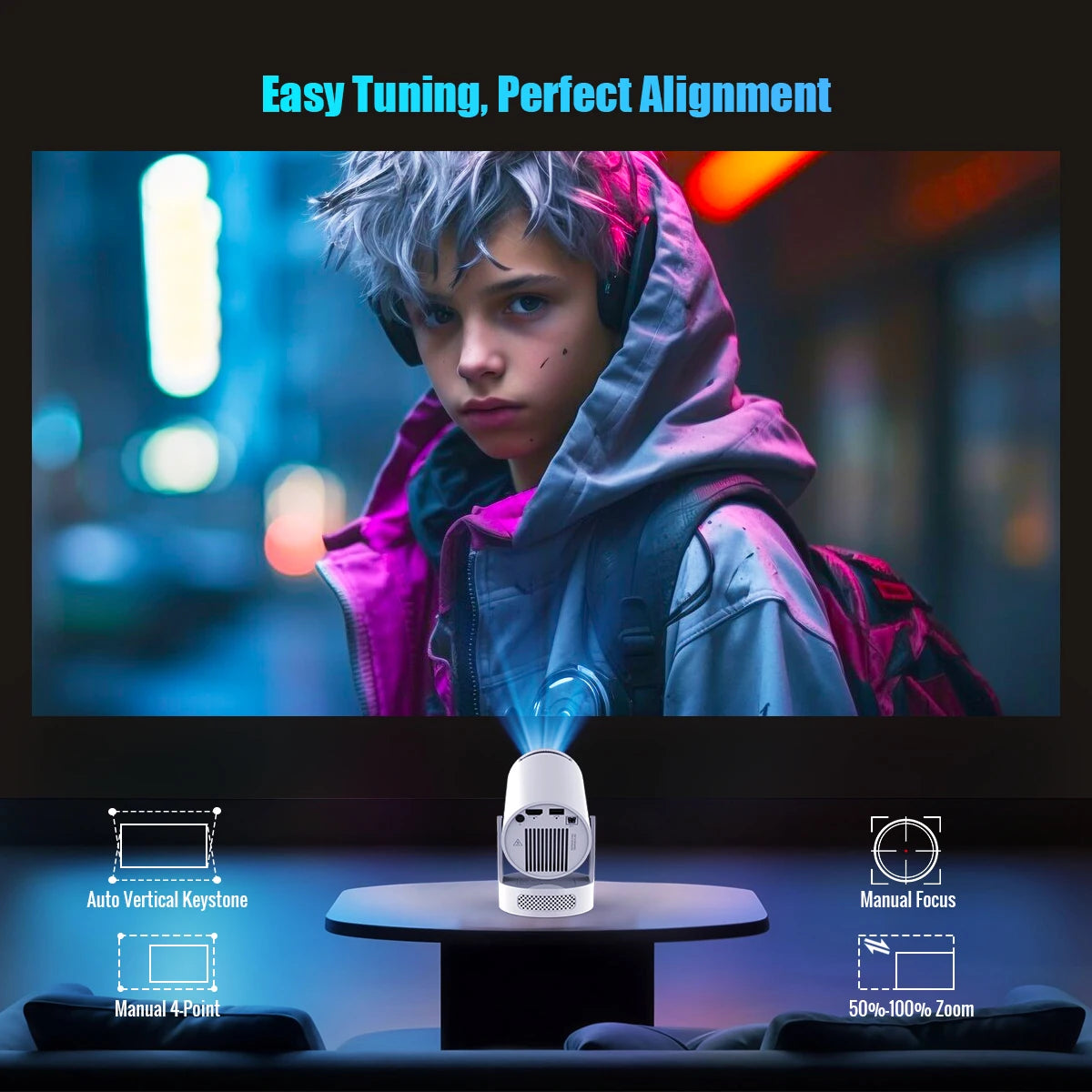 HY300 Pro + Projector 4K 720P With 5W Speaker