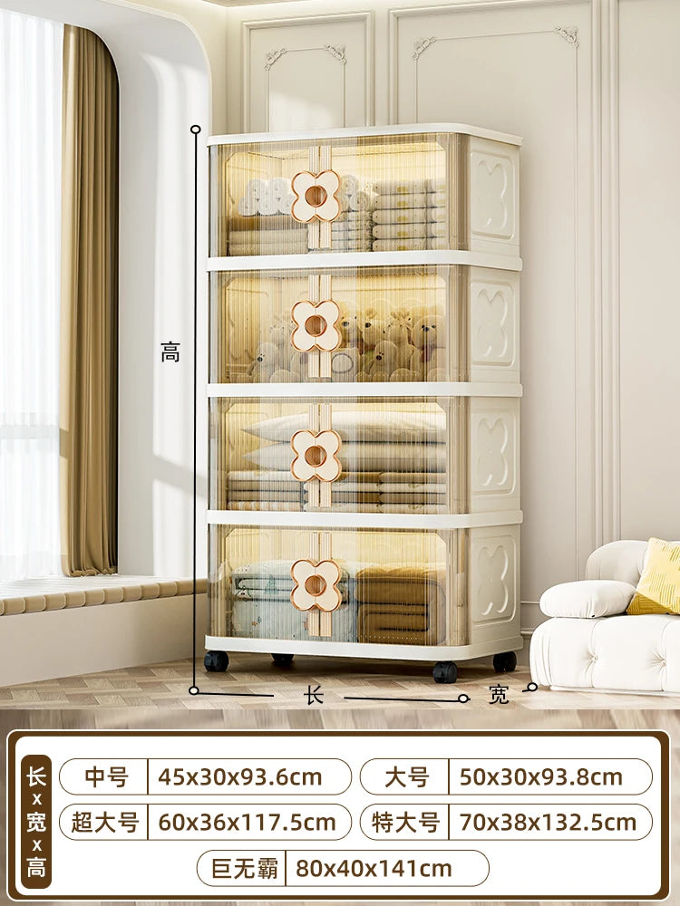 Bathroom Aesthetic Wardrobe Modern Handles Plastic Organizer