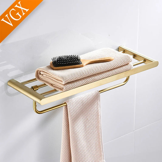 VGX Gold Bathroom Towel Holder Stainless Steel Towel Rack