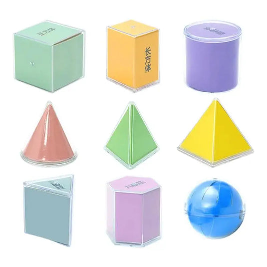 9 Pieces Transparent Geometric Shapes Blocks