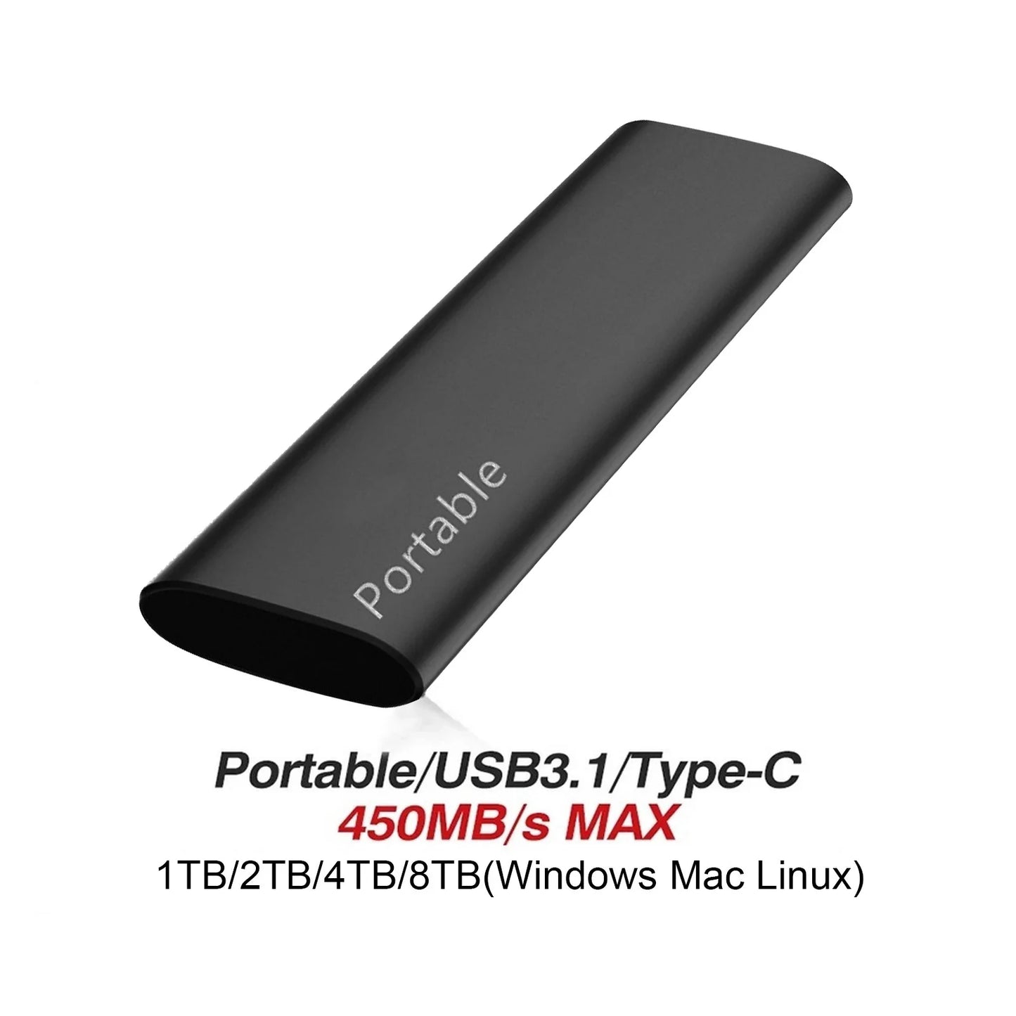 New Portable SSD 1TB 2TB External Hard Disk High Speed Solid State Drive USB3.1 Type-C Storage