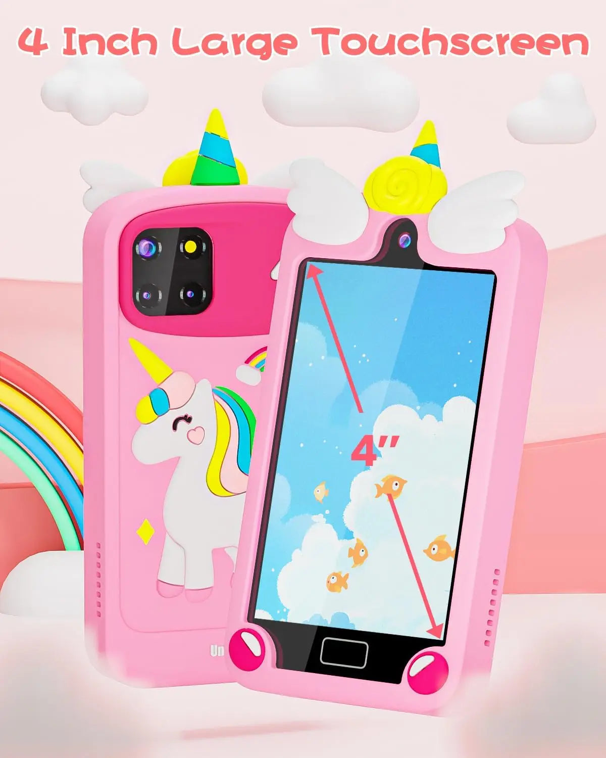 Kids Smart Phone for Girls with 4.0" Large Touchscreen,
