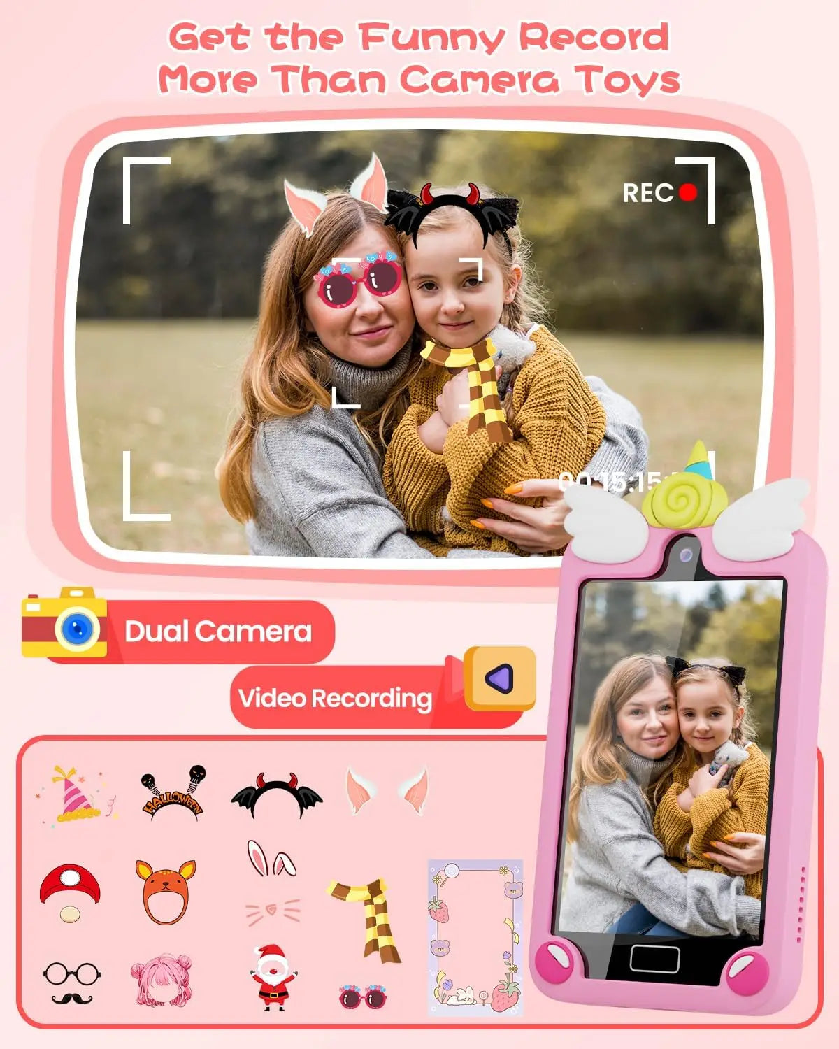 Kids Smart Phone for Girls with 4.0" Large Touchscreen,