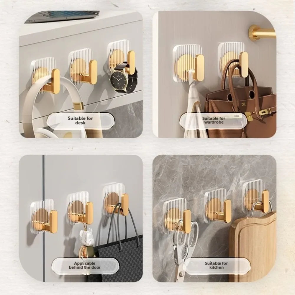 Heavy - Duty Luxury Gold Square Adhesive Hook
