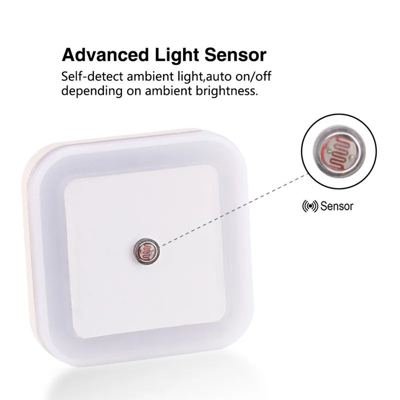 Wireless LED Night Light Sensor Lighting Mini EU/US Plug Night Lights