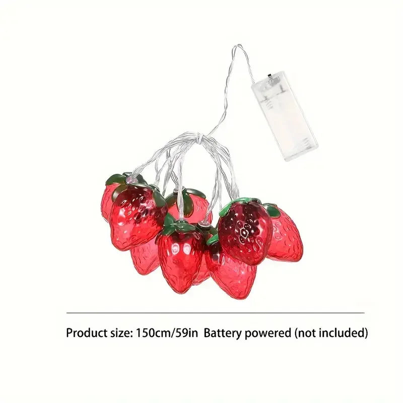 10/20/30/40 LED Strawberry Fairy Lights Battery Operated Fruit String Lights
