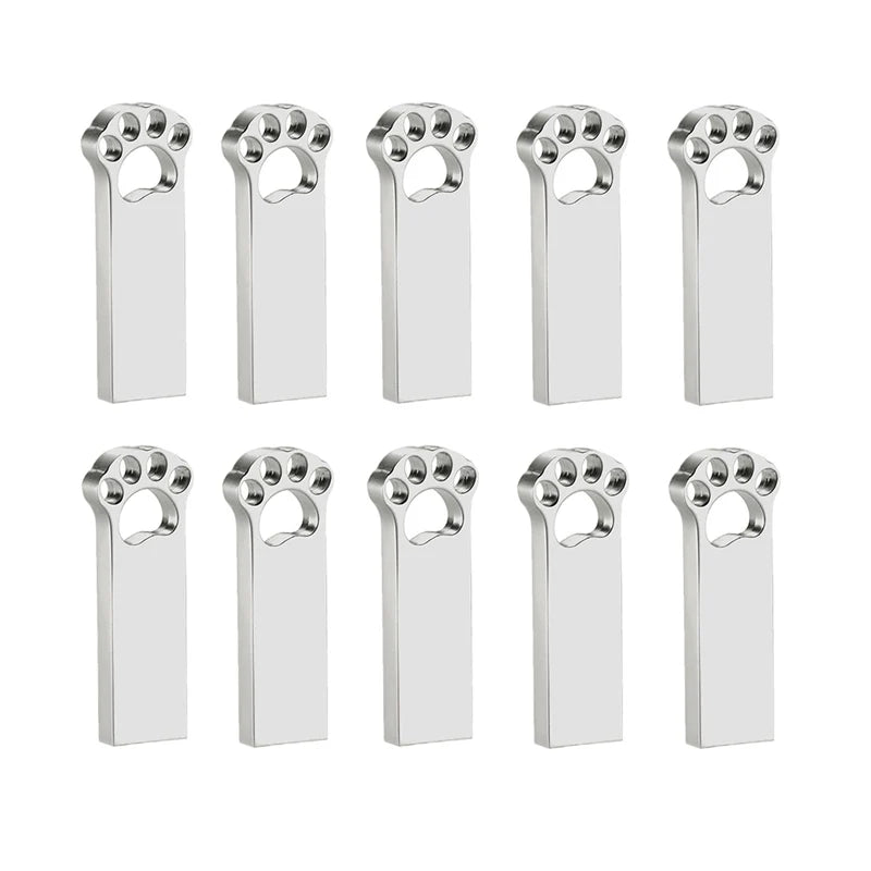 10Pcs/lot Metal USB Flash Drive 4GB 8GB Pen Drive 16GB 32GB cle USB Stick